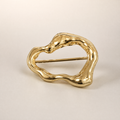 Gold Wave Scarf Buckle | Polished Metal Slide for Scarves & Belts