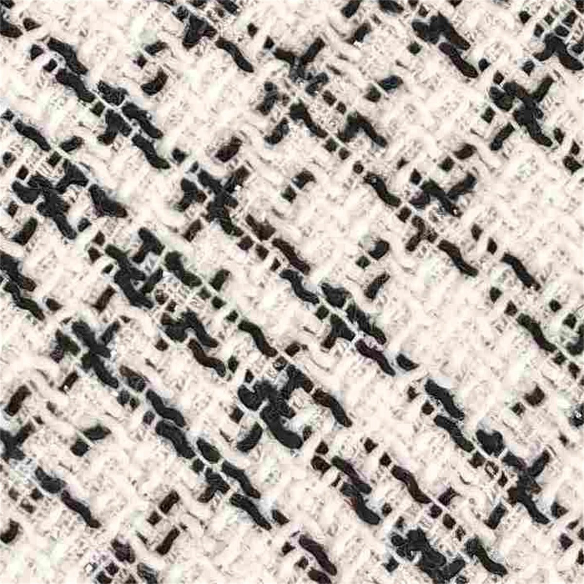 Black & White Boucle Tweed Fabric – Textured Contrast Weave for Coats & Jackets