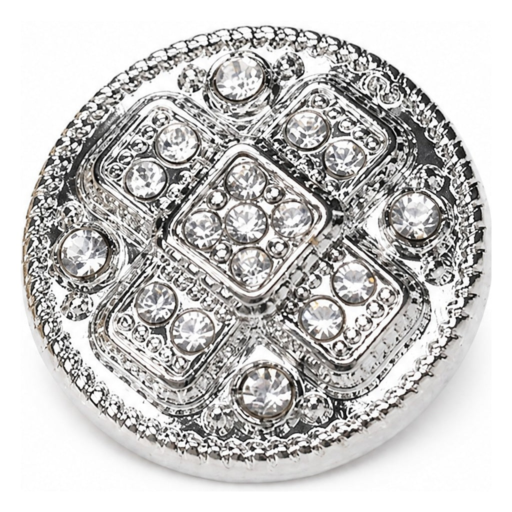 Rhinestone Cross Metal Buttons – Gold & Silver, 15mm, 18mm & 23mm, for Jackets & Knitwear
