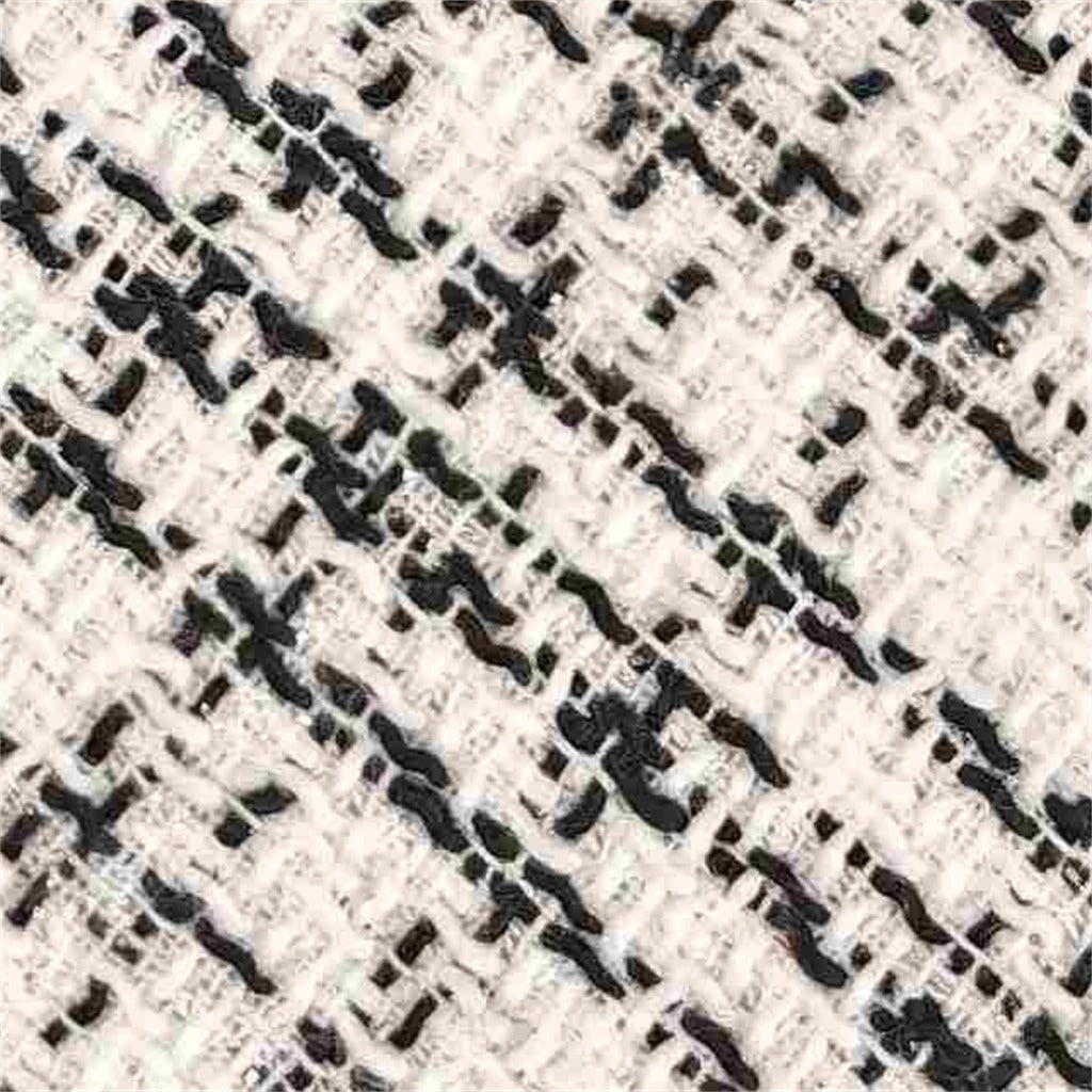 Black & White Boucle Tweed Fabric – Textured Contrast Weave for Coats & Jackets