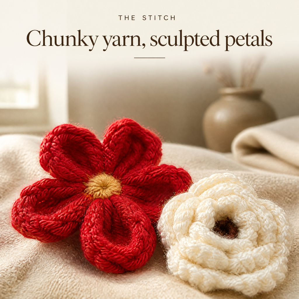 Crochet Flower Patches | Yarn Appliqué Embellishments for Knitwear