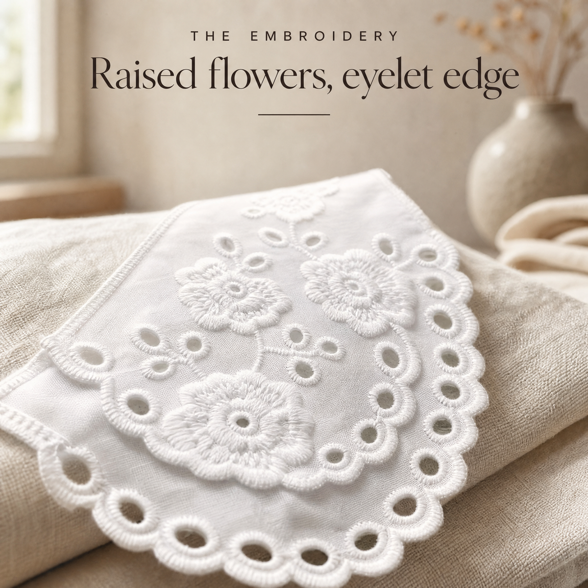 White Eyelet Collar | Embroidered Detachable Collar for Shirts