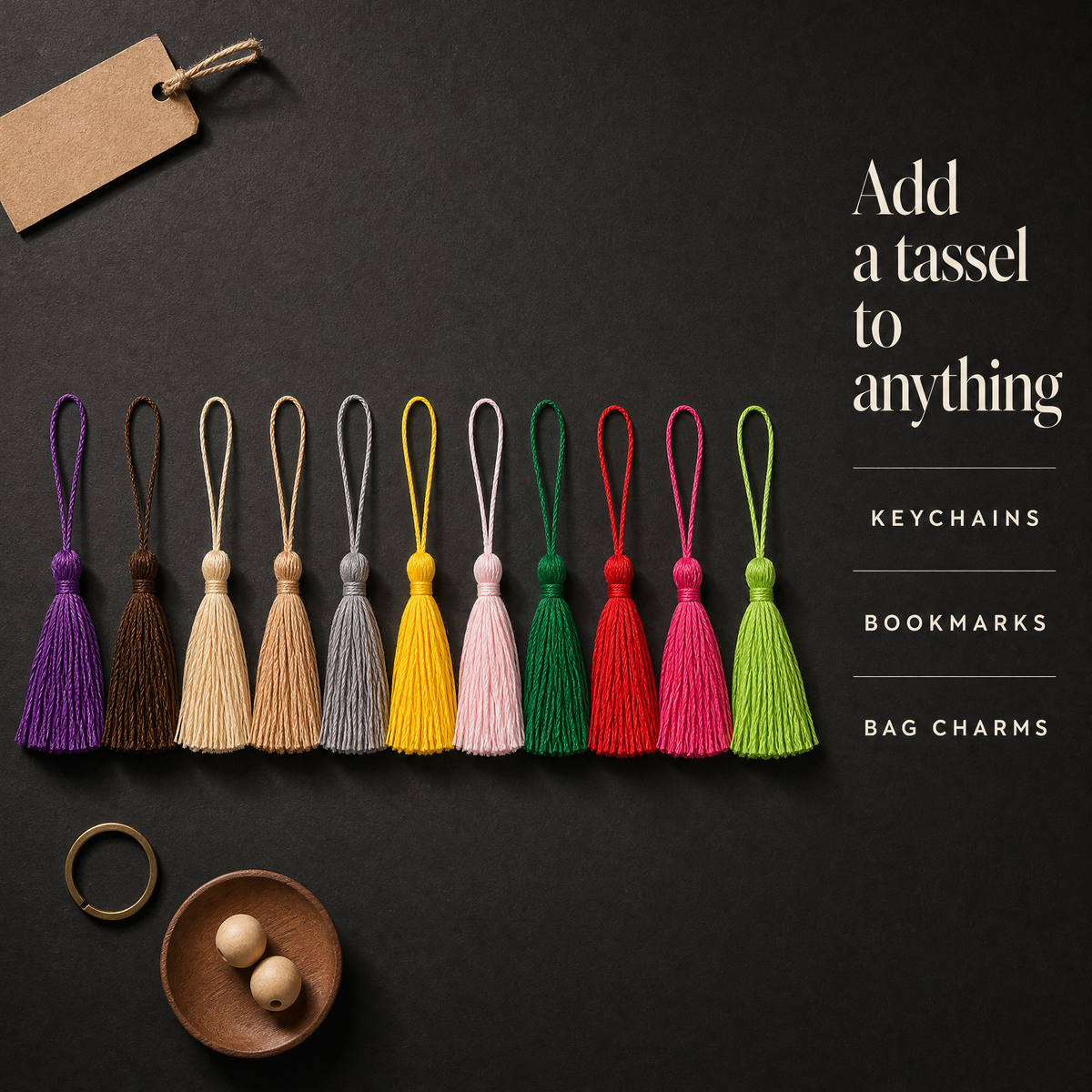 Yarn Tassels | Colorful Tassel Charms for Bags, Keys & Bookmarks