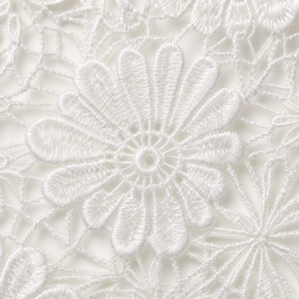 Openwork Floral Lace Fabric | White Bridal Lace for Dressmaking