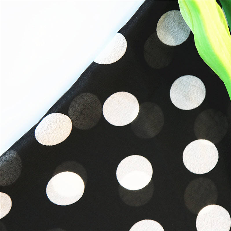 100% Pure Natural Silk Polka Dot 6MM Printed Chiffon Fabric