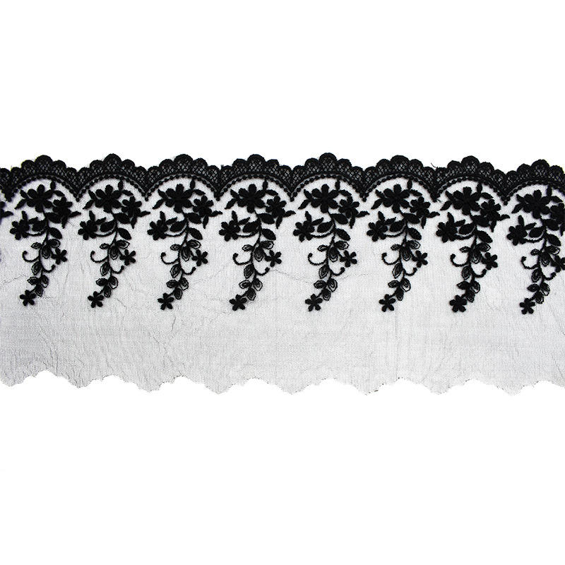 Water Soluble Embroidered Lace Trim 15cm Polyester Cotton Tulle Mesh for Bedding Sofa & Dress Hem