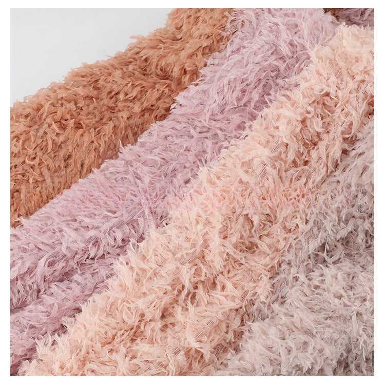 Fashion Jacquard Cut Design Soft Texture Suitable for Women's Pajamas Clothing Ostrich Velvet New Plush Fashion Fabric 300g