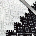 7cm Diamond Geometric Milky Polyester Lace Trim Rhinestone Pattern for Fashion Garment Decoration