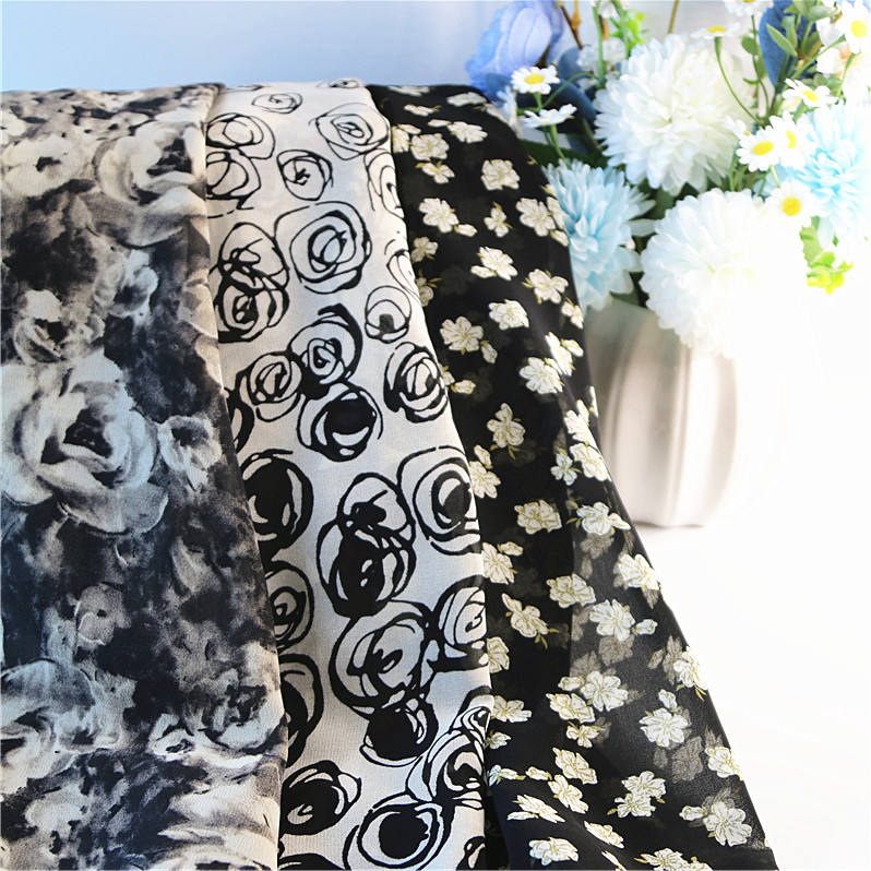 High Quality Custom Print Floral Embroidered Sequins Polyester Plain Woven Imitation Silk Satin Fabric for Dress Home Textile