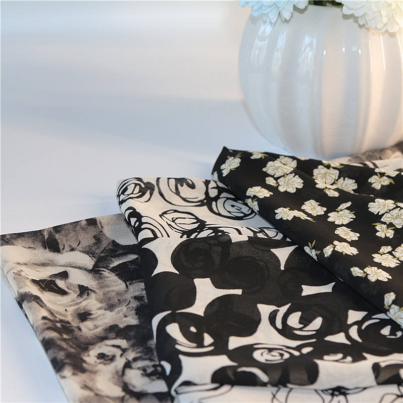 High Quality Custom Print Floral Embroidered Sequins Polyester Plain Woven Imitation Silk Satin Fabric for Dress Home Textile