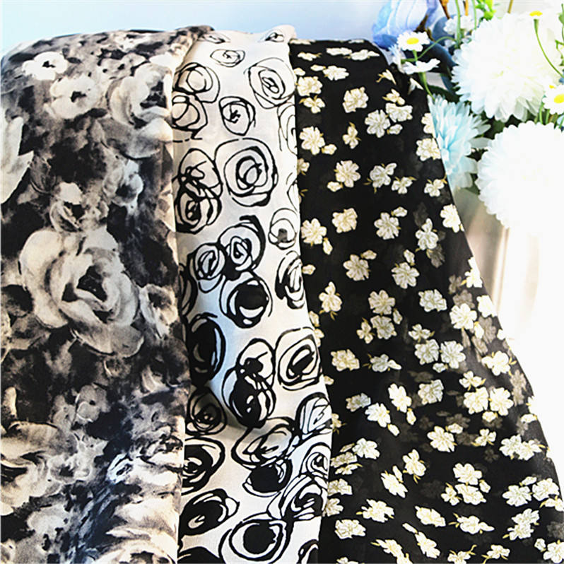 High Quality Custom Print Floral Embroidered Sequins Polyester Plain Woven Imitation Silk Satin Fabric for Dress Home Textile