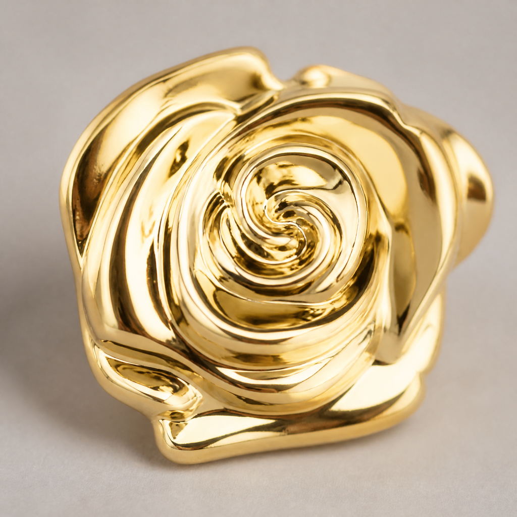 Metal Rose Buttons - 3D Rose Ornament Buttons for Coats, Knitwear & Bridal Wear