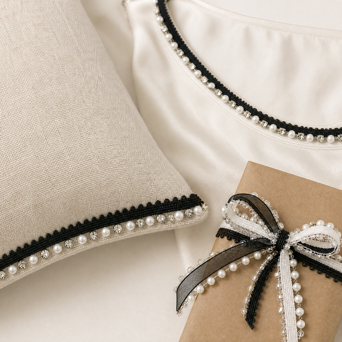 Beaded Trim | Pearl-Effect & Crystal-Look Edging for Bridal Sewing
