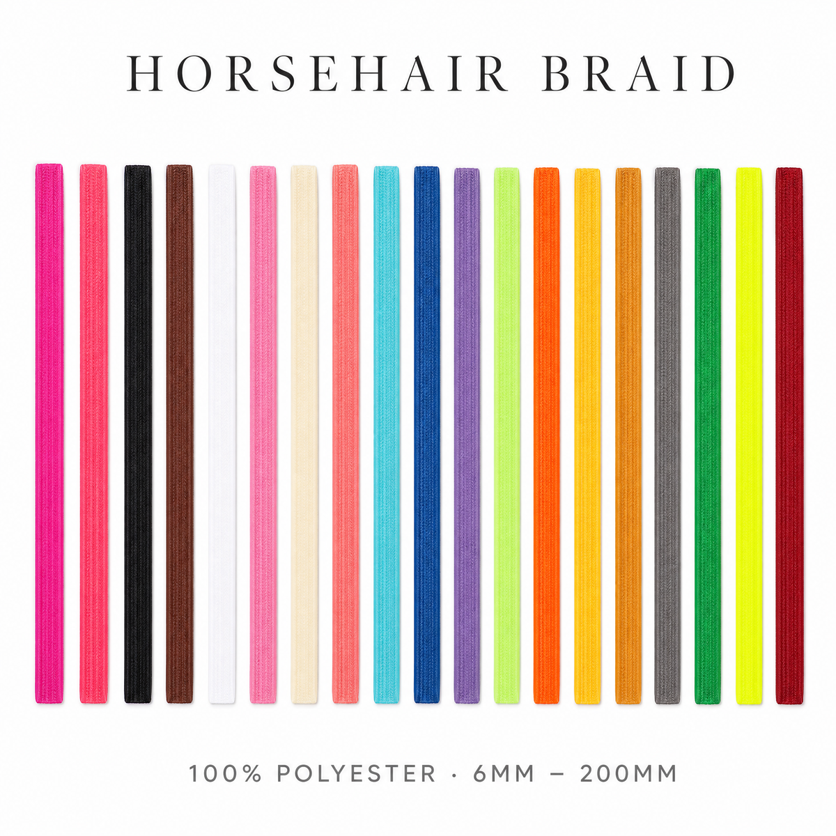 Polyester Horsehair Braid | Crinoline Hem Stiffening, 6mm-200mm